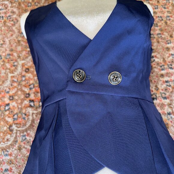 Women’s Front Button Blazer Vest Navy Size Small - Picture 4 of 8